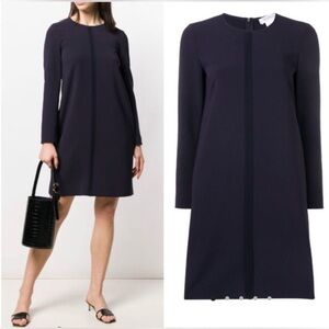 Max Mara Made in Italy Navy Shift Dress Minimalist Quiet Luxury Size 8